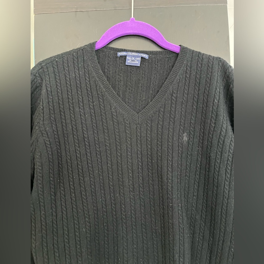 V-neck Cable Knit Sweater - Picture 2 of 9